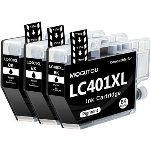 LC401XL Black Ink Cartridges Replacement Compatible for Brother LC401 for LC401XL Ink Cartridges for MFC-J1010DW MFC-J1012DW MFC-J1170DW Printer (3 Black)