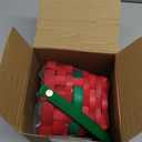 Thyle Christmas Gift Basket Empty Wrapping Set, Red Small Xmas Bamboo Woven Handle Basket with Transparent Gift Bag and Plaid Bow with Bell for Christmas Gifts Holiday Party Decor, 7"x 5" x 4"