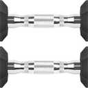Dumbbells Rubber Coated Cast Iron Hex Black Dumbbell Free Weights for Exercises , Style: 5 Pounds / Pair
