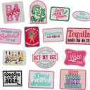 14pcs Iron on Patches, Trucker Hat Patches, Vintage Heat Press Hats Patch, Bright Colors, Easy Ironing for DIY Decal Accessories on Jeans, Jackets, Bags, Hats, Dresses, Shoes