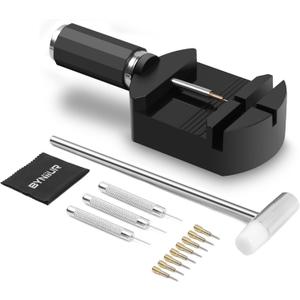 BYNIIUR Watch Link Removal Kit, Watch Adjustment Band Resizing Tool Kit for Bracelet Replacement, Strap Sizing Adjuster with Pin Remover for Watchmaker Repair, Link Pin Removal Punch, Hammer (Dark)