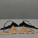 Hanes Women's Originals Triangle Bralette Pack, Breathable Stretch Cotton Bras, 2-Pack (Medium, Black/Deep Glow)