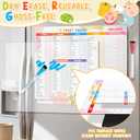 101 Foods Before 1 Checklist Magnet Baby Food Chart & First Foods Fridge Magnet Baby First Foods Tracker with Weekly Meal Planner Dry Erase Baby Food Tracker Fridge Magnet with 3 Markers