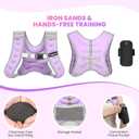 Fragraim Weighted Vest for Women Men - 8lb/10lb/12lb/16lb/22lb/25lb/30lb Weight Vest with Reflective Stripe, Detachable Phone Pouch, Ideal for Walking, Strength Training, Running, Workout, Cardio (Purple)