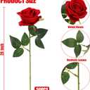 Sggvecsy 50 Pcs Artificial Roses Red Flowers Fake Velvet Silk Roses with Stems Bulk Realistic Faux Flowers for Bridal Bouquets Wedding Centerpieces Valentines Day DIY Home Party Decor (Red)