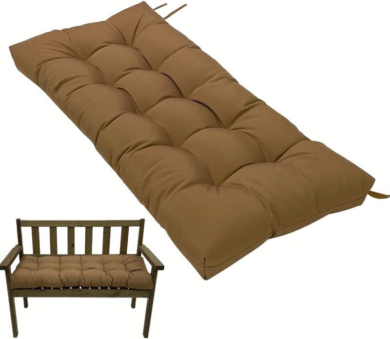 Waterproof Indoor/Outdoor Bench Cushion, Swing Cushion, Thicken Patio Bench Rocking Seat Pad for Lounger Garden Patio Lounger Bench,Wicker Loveseat Settee (Coffee)
