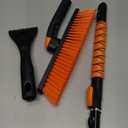 33" Extendable Snow Brush and Ice Scraper for Car Windshield, 2-in-1 Car Snow Brush & Ice Scraper with 360 Pivoting Brush Head and Comfortable Foam Grip for SUV Trucks Sedans,Orange