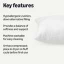 Amazon Basics Soft Supportive Long Body Pillow for All Position Sleepers, Machine Washable, 20 x 54 inches, 1-Pack