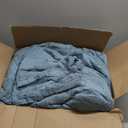 Bedsure Queen Size Comforter Set Mineral Blue, Boho Tufted Bed Set, Checkered Farmhouse Shabby Chic Bedding, 3 Pieces, 1 Plaid Geometric Comforter and 2 Pillow Shams