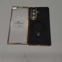 Magnetic for Samsung Galaxy Z Fold 7 Case Luxury Leather [Hinge Protection] Built-in [Screen Protector] [Fit for MagSafe] Zfold 7 Case with Kickstand & Ring Holder Black