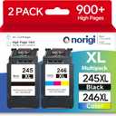 245XL 246XL Ink Cartridges for Canon Ink 245 and 246 PG245 CL246 XL Black Color Combo 243 244 for PIXMA MX490 TR4520 TS3322 TR4522 TR4500 TS3122 TS3300 MX492 MG2522 TS3100 TS3320 Printer (2 Pack)