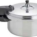 IMUSA 4.2 Quart Stovetop Aluminum Presure Cooker with safety valves for risk-free opening