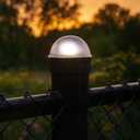 Classy Caps CH2233B Summit Chain Link Solar Post Cap, Black High Output LED, Fits 1-7/8", 2", 2-2/8",2.5, 2-7/8",3" Diameter Posts, Easy DIY, Brilliant White Light, Ideal for Chainlink Fence Posts