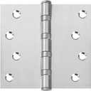 VOLUKA 3 Pack Stainless Steel 4'' Door Hinges for Exterior & Interior Doors,4in x 4in Heavy-Duty Ball Bearing Door Hinges with Square Corners, Silver