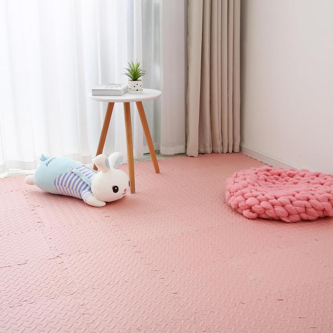 EVA Foam Play Mat, 36 Tiles Colorful Baby Play Mat, Square Kids Playmat with Solid Colored, 0.4" Thickened Interlocking Foam Floor Tiles, Puzzle Play Mat for Baby Lying, Playing