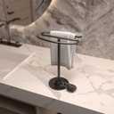 Stand Countertop Hand Towel Holder, Towel Rack Free Standing, Towel Bar Hanger for Bathroom Kitchen Black