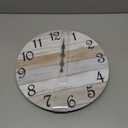 CHYLIN Wall Clock 14 Inch Bathroom Clock, Rustic Wall Clocks Battery Operated, Silent Non Ticking Wooden Coastal Beach Clock for Kitchen, Living Room, Bedroom, Office (White)