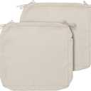 FUNHOME Outdoor Cushion Covers 20 x 18 x 4 inch,Set of 2,Replacement Seat Cushion Cover for Patio Furniture Chair,Water Resistant,Fade-Resistant Slipcover Only,No Insert(Light Beige)