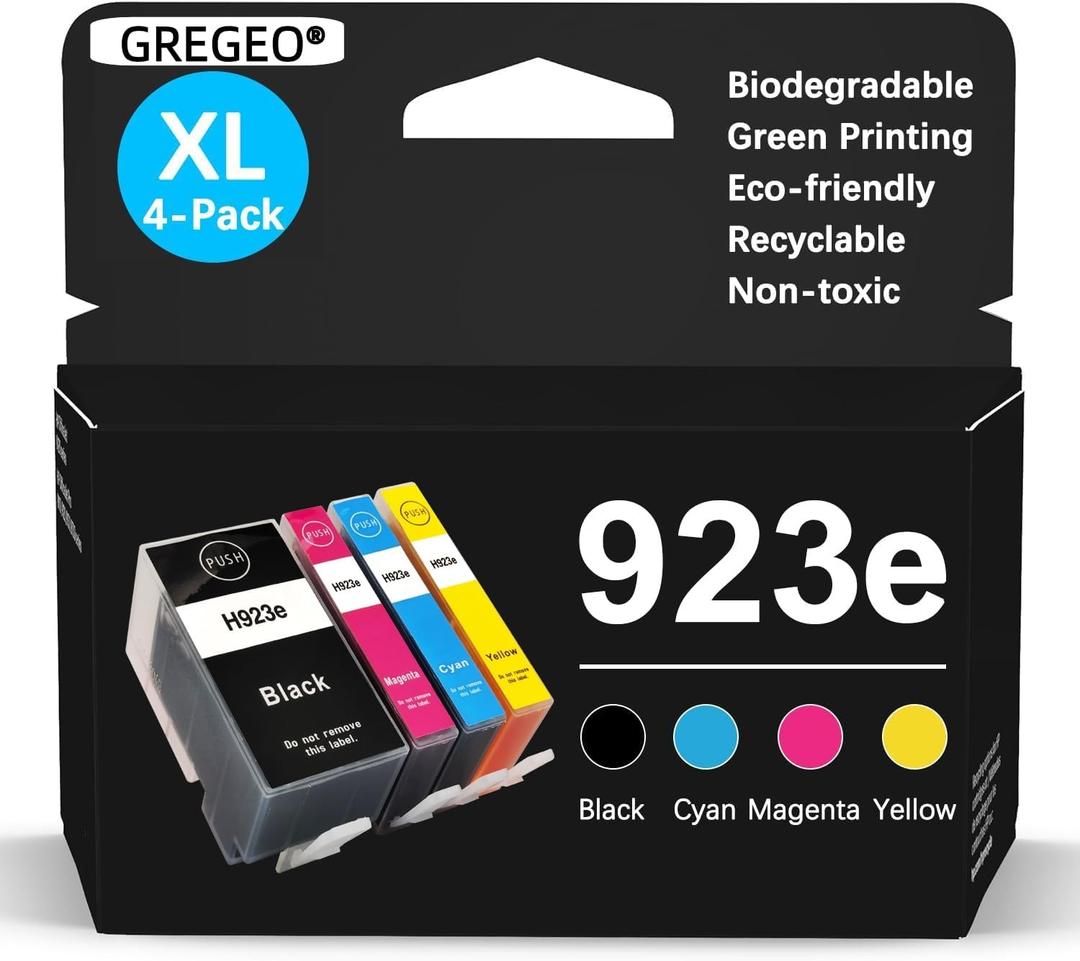 923XL 923e 923 Ink Cartridges Combo Pack Replacement for HP 923XL Black and 923 Color Combo Pack for HP OfficeJet Pro 8135e 8130e 8139e 8138e 8122e 8120 8124e 8125e 8130 8132e 8134e Printer(with Chip)