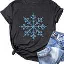 Ykomow Christmas Trees Shirt Womens Holiday Pine Tree Xmas Graphic Tees Christmas Family Shirt (Gray, S)