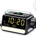 7-in-1 Wireless Charging Station for Samsung&Apple Device, Charger Stand with Voice-Controlled Light, for iPhone 17/16/15/14/13 Pro Max, Samsung Galaxy, Google Devices, Apple&Samsung Watch, AirPods (Black)