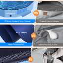 Meowant Foldable Dog Pool, Hard Plastic Dog Swimming Pools for Large Dogs, Collapsible Plastic Kid Pet Pool, Portable Bathing Tub Kiddie Pool for Dogs (L-48'' × 12'')