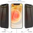 JETech Privacy Screen Protector for iPhone 12/12 Pro 6.1-Inch, Anti Spy Tempered Glass Film, 2-Pack