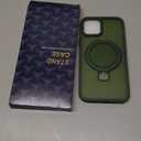 Magnetic for iPhone 12/12 Pro Case with Ring Stand, [10 FT Drop Protection] [Velvety Touch] Slim Translucent Matte Back Shockproof Phone Case for iPhone 12/12 Pro 6.1'', Midnight Green