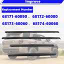 Inner Door Window Moulding Trim Weatherstrip Moulding Trim Set Compatible with 2010-2020 Toyota 4Runner Lexus GX460 Replaces 68171-60090 68172-60080 68173-60060 68174-60060