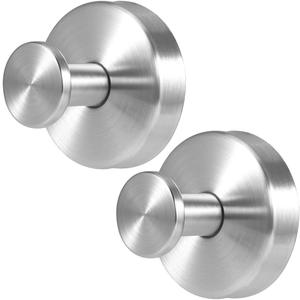 Linwnil Suction Cup Hooks for Glass Window, 2025 Upgraded Christmas Wreath Door Hanger, No Drill Suction Cup Hooks for Wreaths on Glass, Garland Wreath Hangers for Front Door Shower Hooks (2, Silver)