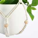 Mkono Fake Hanging Plant with Pot, Artificial Plants for Home Decor Indoor Macrame Plant Hanger with Fake Vines Greenery for Bedroom Bathroom Kitchen Office Decor, Ivory (Pothos)