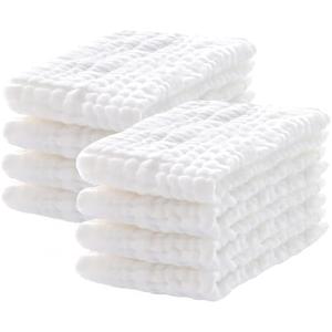 ROXANEPIG 8 Pack Muslin Burp Cloths for Baby, 100% Cotton Burping Cloths for Boys Girls Large 20''X10'', Extra Soft and Absorbent