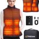 Womens Heated Vest with 12000mAh Battery, 9 Heated Zones Lightweight Rechargeable Vest for Outdoor Outerwear (Small, Black)