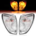 HECASA Pair Corner Lights Compatible with 1998-2004 Toyota Land Cruiser Replacement for 81520-60350 81510-60480 Corner Lamps Parking Light Assembly Plastic Clear Lens (Driver&Passenger Side)