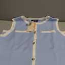 ZESICA Women's 2025 Summer Sleeveless Mini Dress Crewneck Button Knit Color Block Bodycon Party Short Dresses with Pockets. Size M