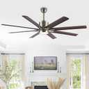 JONATHAN Y Octo Smart 6-Speed Ceiling Fan LED 66", Nickel/Neutral Brown | 1-Light, Reversible DC Motor, App And Remote Control, 3-Color Temperature, White Acrylic Shade, Metal, Slope-Compatible