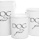 Harry Barker Classic White Dog Food Storage Canister Large, Airtight Stainless Steel Pet Food Container, Holds Up to 40 lbs Dry Dog Food, Kitchen Counter & Pantry Storage - White