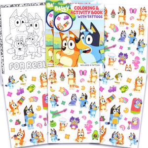 Bluey Tattoos Party Favors Set - 100+ Temporary Tattoos for Kids, Boys, Girls Featuring Bingo, Bandit, Chili | Bluey Party Supplies Pack