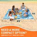 Everlasting Comfort Large Beach Blanket Waterproof & Sandproof - 128 x 108 /10.7ft x 9ft - Lightweight Picnic Mat, Camping Necessities for 10 People - Accessories for Outdoor Festivals - Blue
