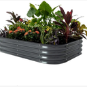 AHEONLAR Galvanized Raised Garden Bed Kit, Oval Large Metal Planter Box, Sturdy and Durable, Garden Boxes Outdoor Raised for Vegetables, Fruits, Flowers and Herbs, 8x4x1ft (Black)