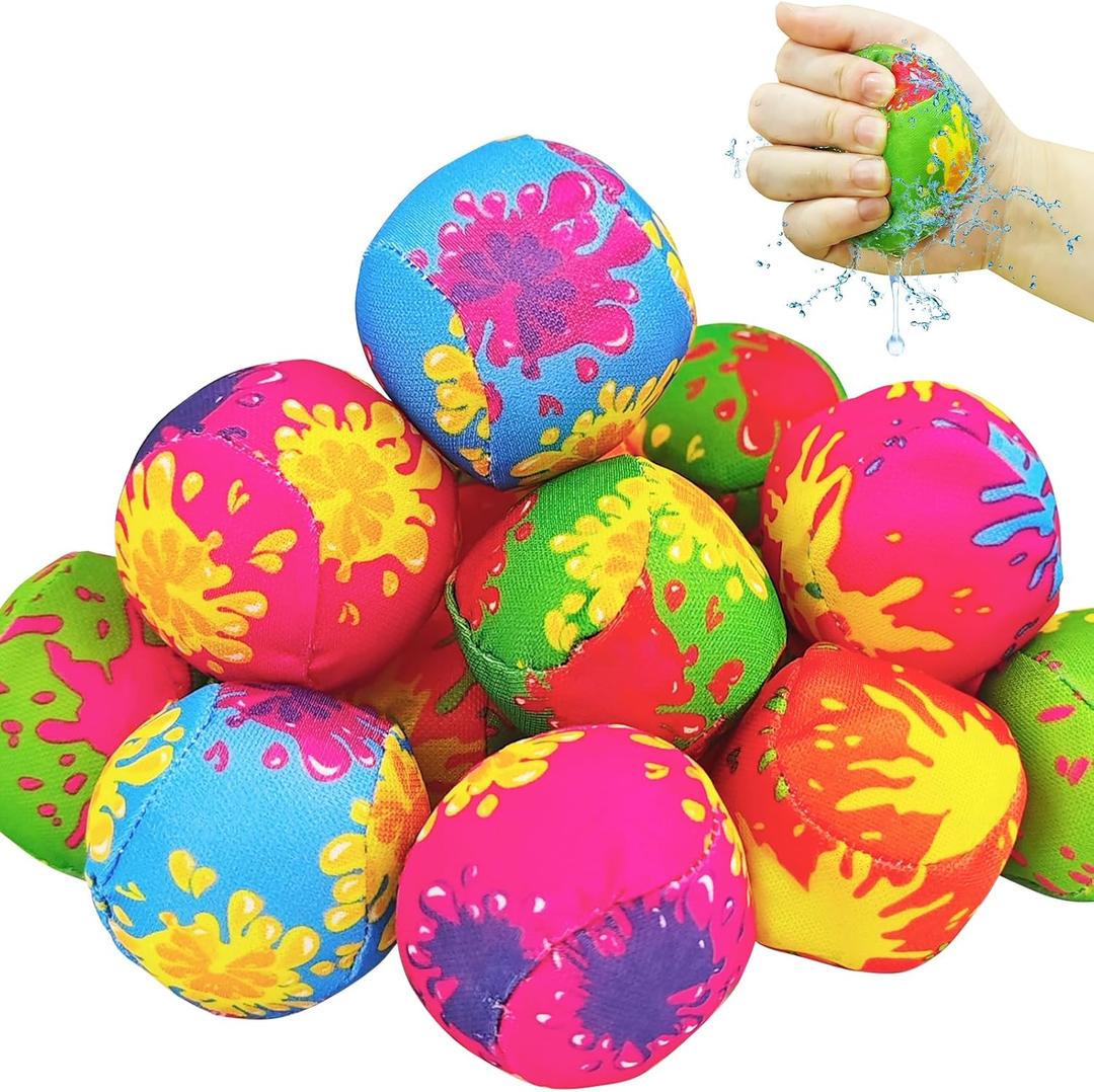Irrmshr 20 Pack 2" Water Splash Balls Bomb,Absorbent Water Ball,Outdoor Water Fight Game Activities for Beach Pool,Summer Beach Soaking