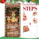 2 x Christmas Door Cover Decoration Oxford Reindeer Stable Front Door Banner 79 x 35 in with Rope and Hooks Reindeer Elk Backdrop Xmas Hanging Cover Photography Background for Holiday Decor (Wood Color)