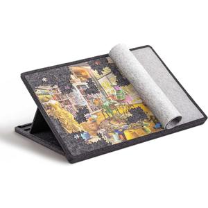 Lavievert 1000 Pieces Tilting Jigsaw Puzzle Board with Cover, 3 Angle Adjustable Puzzle Table, Lightweight Felt Jigsaw Boards with Stand, Portable Puzzle Saver for Easy Transport & Storage (Dark Gray)