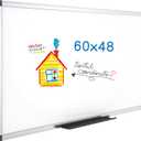 VIZ-PRO Dry Erase Board/Magnetic Whiteboard, 60 x 48 Inches, Large Wall Mounted Board for School Office and Home 5' x 4'