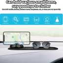 BOXOB Multifunction Car Anti-Slip Mat with 360 Rotating Auto Phone Holder, Universal Dashboard Organizer Pad with Temporary Parking Number for Phones Keys Sunglasses Gadgets (Gray Black)