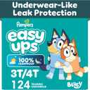 Easy Ups Girls & Boys Potty Training Pants, Size 5 (3T-4T), 124 Count, Bluey Absorbent Pull Up Training Underwear, Up to 100% Leakproof Day and Night, Hypoallergenic