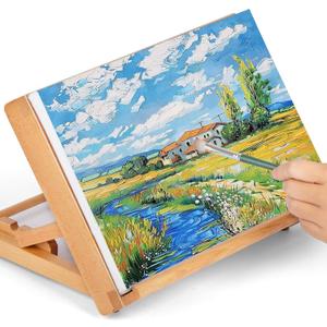 Table Easel for Painting, Adjustable Angle Art Easels Wood Table Easel Drawing and Sketching Board, 11 4/5 Inches by 8 2/3 Inches