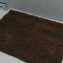 Yimobra Bathroom Rug Mat, Non Slip and Super Absorbent Bath Mat, Machine Washable Quick Dry, Ultra Plush Chenille Shower Rugs for Bathroom Floor Sink Tub and Shower Outside, Brown, 24 x 17