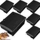 Qualirey Rat Bait Stations Large Rodent with Key Reusable Mouse Stations Mice Blocks Heavy Duty Boxes for Outdoor Rodents Mice Blocks, Bait Not Included(Black,6 Pack)