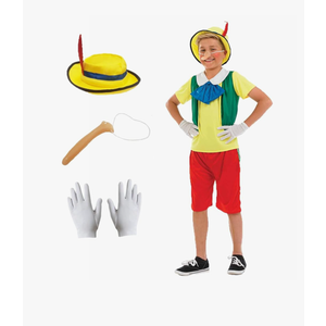 fun shack Puppet Costume for Kids, Fairytale Costumes for Boys, Puppet Costume for Girls Boys, Long Nose Costume, Size M